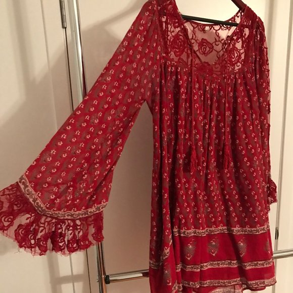 bell sleeve hippie dress